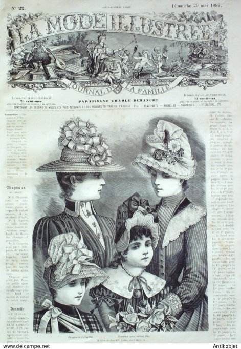 Mode illustree 1887 Lot de 10 journaux