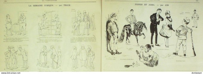La Caricature 1884 #240 Vie joyeuse Job Loys Meissonier par Luque Trock