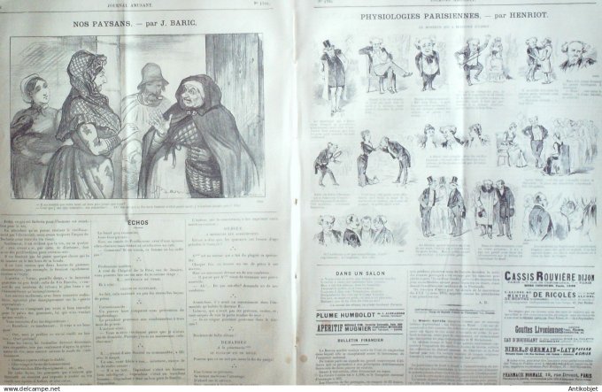 Le Journal Amusant 1891 n°1795 Tempête dans un estomac Paris qui grelotte le¨à§on de danse