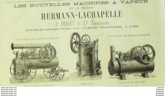 Le Monde illustré 1881 n°1244 Cambrai (59) Reims (51) St Remy Pérou Lima Hermann Locomobiles