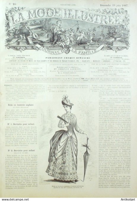 Mode illustree 1887 Lot de 10 journaux