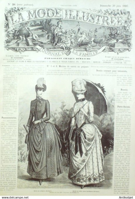 Mode illustree 1887 Lot de 10 journaux