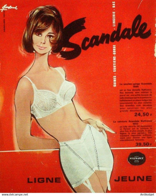 Publicité Lingerie Scandale 1954