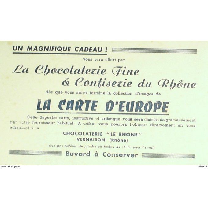 Buvard LE RHONE Chocolaterie