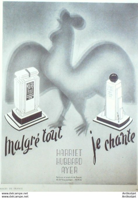 Publicite Cosmetique Harriet Hubbard Ayer Je chante 1968