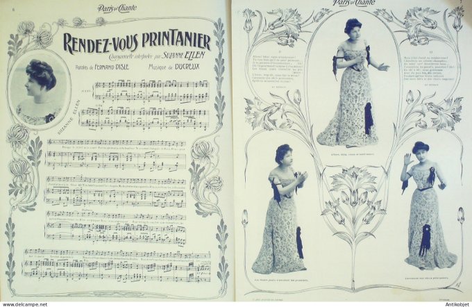 Paris qui chante 1904 #72 De Lilo Polin Suzanne Ellen Bordes Marion Darley