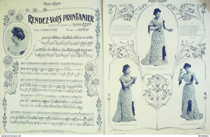 Paris qui chante 1904 n° 72 De Lilo Polin Suzanne Ellen Bordes Marion Darley