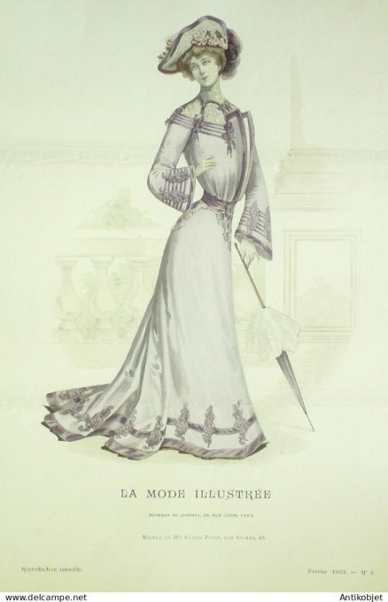 Gravure Mode illustree 1903 #  8 (Old Fashion plate) RARE