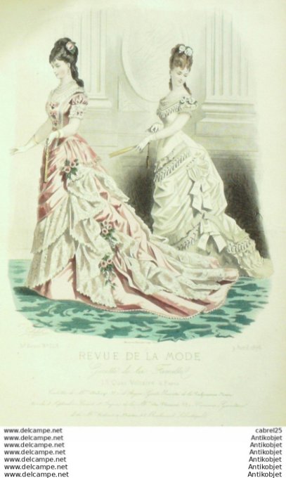 Gravure Mode La Gazette 1876 # 223 (Old Fashion plate)