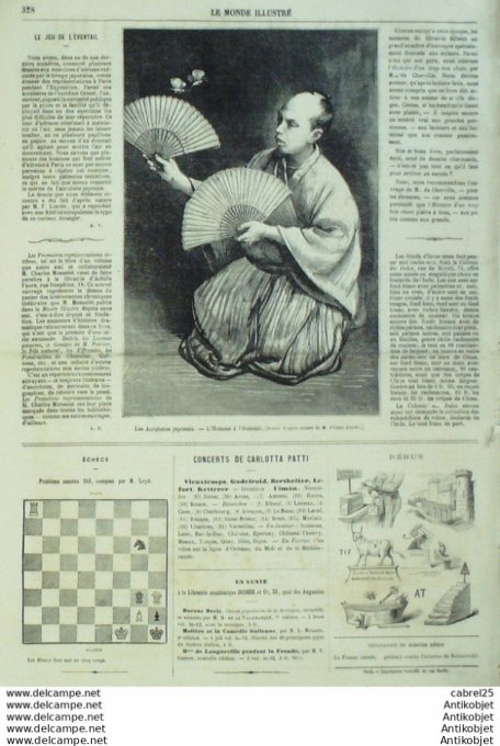 Le Monde illustré 1867 n°554 Danemark Ile St-Thomas Espagne Madrid Atocha Japon acrobates
