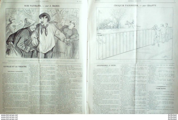 Le Journal Amusant 1891 # 1802 L'Affaire Balandard par Henriot Bataille de fleurs de Mi-Careme par M