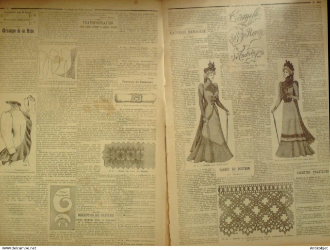 La Mode du Petit journal 1898 n° 49 Toilettes Costumes Passementerie