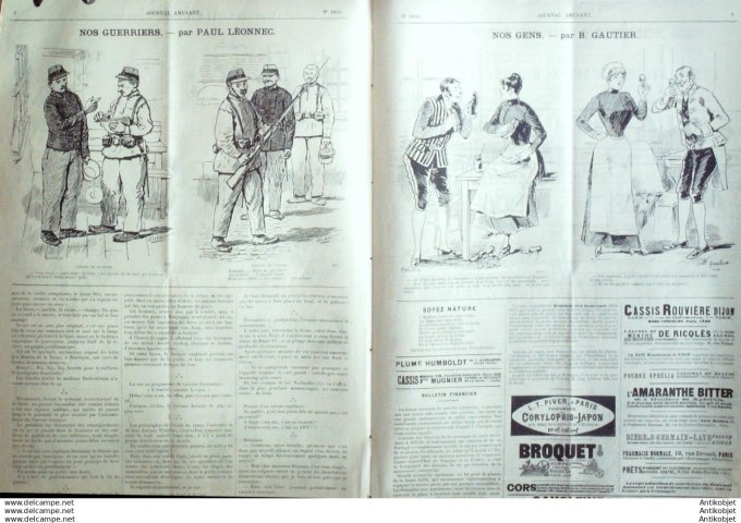 Le Journal Amusant 1891 # 1802 L'Affaire Balandard par Henriot Bataille de fleurs de Mi-Careme par M