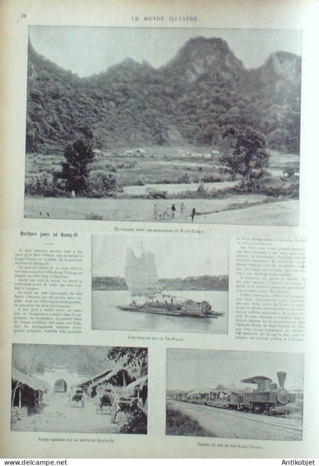 Le Monde illustré 1899 n°2205 Chine Quang-Si Tso-Kiang Long(Tuong Hong-Kong Rennes (35) Dunkerque (5