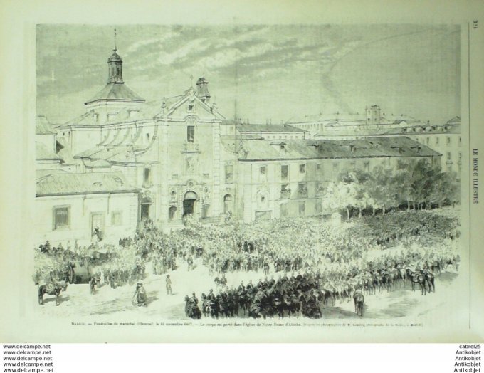 Le Monde illustré 1867 n°554 Danemark Ile St-Thomas Espagne Madrid Atocha Japon acrobates