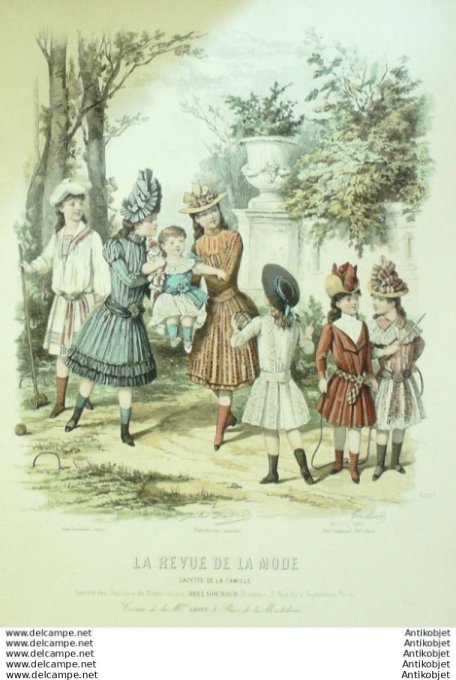 Gravure Mode La Gazette 1889 # 17 (Old Fashion plate)