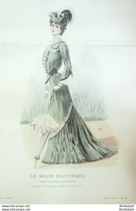 Gravure Mode illustree 1901 # 31 (Old Fashion plate) rare