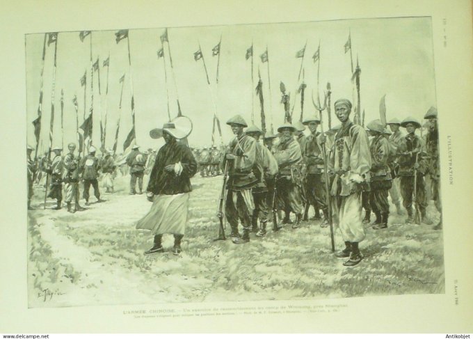 L'illustration 1900 n°3000 Chine Armée Yunnan-Sen Shangaï Woosung Pompiers Soutiers