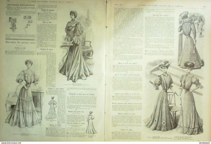 La Mode illustrée journal 1905 n° 24 Costume tailleur