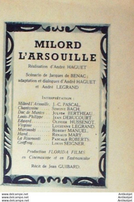 Milord L'arsouille Jean-Claude Pascal Simone Bach Louis Seigner