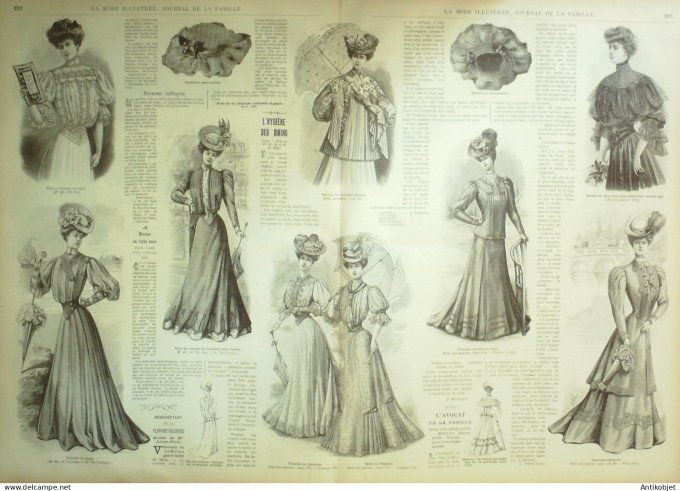 La Mode illustrée journal 1905 n° 24 Costume tailleur