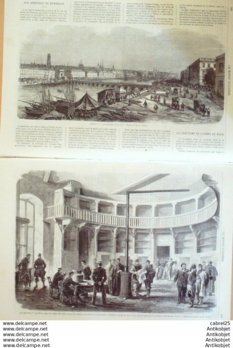 Le Monde illustré 1871 n°723 Bordeaux (33) Campements Spahis Mobiles (21) Transbordement Londres A P