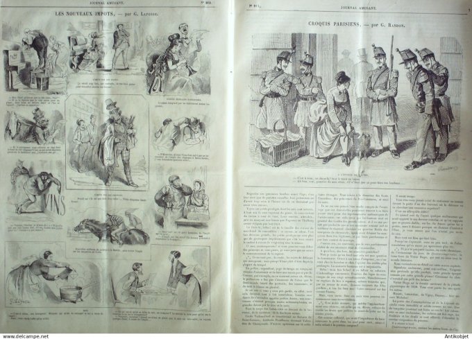 Le Journal Amusant 1874 #  913 Nos ennemis intimes par Mars