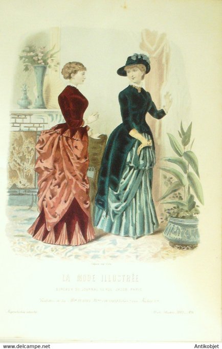 Gravure de mode La Mode illustrée 1883 n°06 (Maison Fladry-Coussinet)