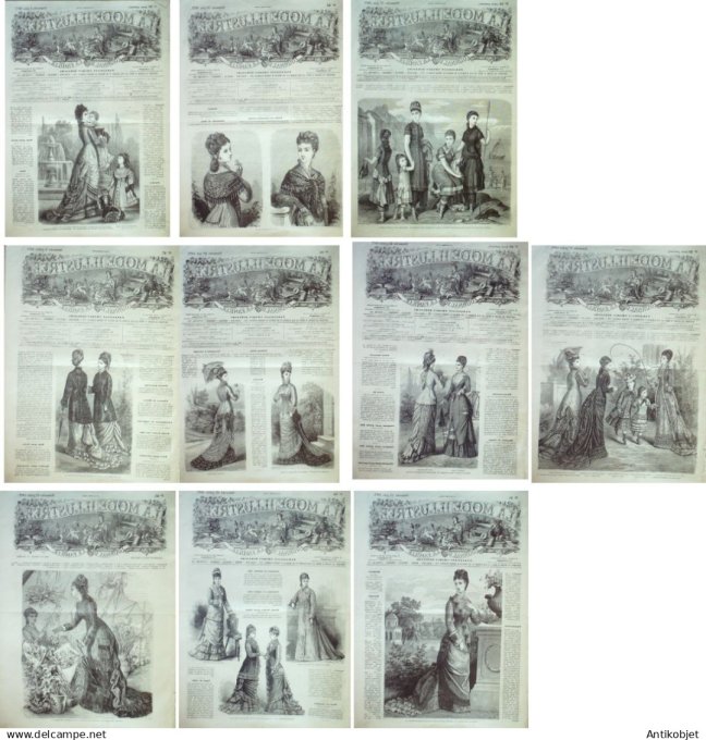 Mode illustree  1877 Lot de 10 journaux