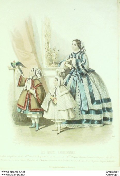 Gravure La mode illustrée 1861 n°30 (MaisonDUPONT)