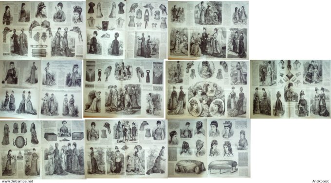 Mode illustree  1877 Lot de 10 journaux