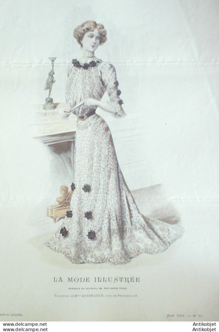 Gravure Mode illustree 1901 # 33 (Old Fashion plate) rare