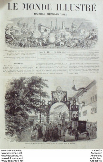Le Monde illustré 1865 n°431 Mexique Chapulte Cambridge Oxford Cricket Turquie Sultan Abdul Azis