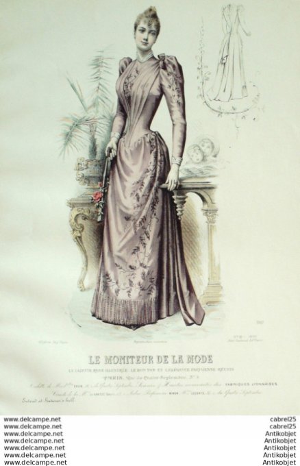 Gravure Mode Le Moniteur 1890 # 21 (Old Fashion plate)