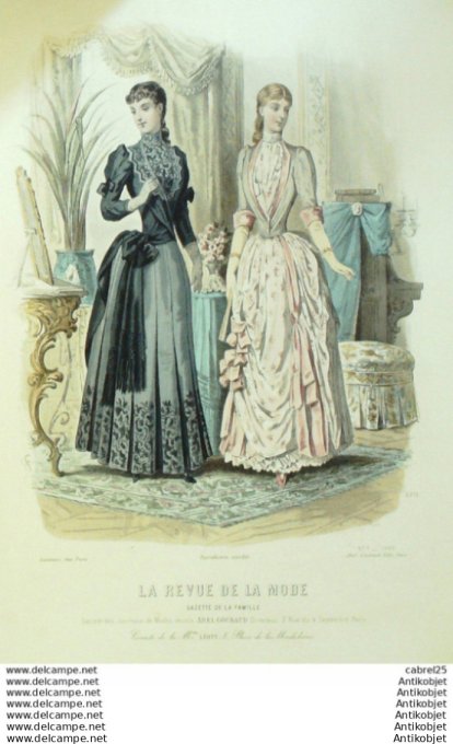 Gravure Mode La Gazette 1889 # 07 (Old Fashion plate)