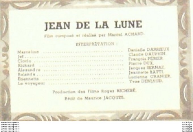 Mon Film 164 49-10-12 Jean de la lune Claude Dauphin Francois Perrier