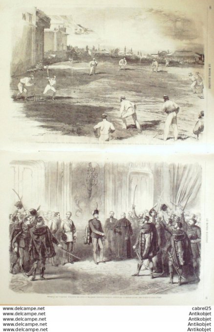 Le Monde illustré 1865 n°431 Mexique Chapulte Cambridge Oxford Cricket Turquie Sultan Abdul Azis