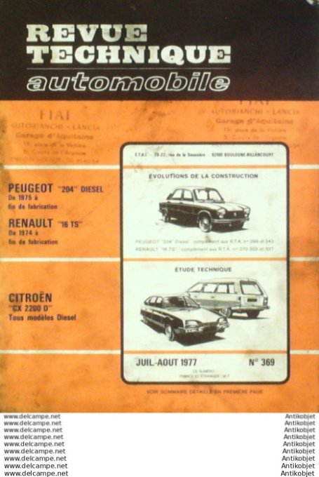 R.T Automobile Citroën CX 2200 & 2500D   # 369