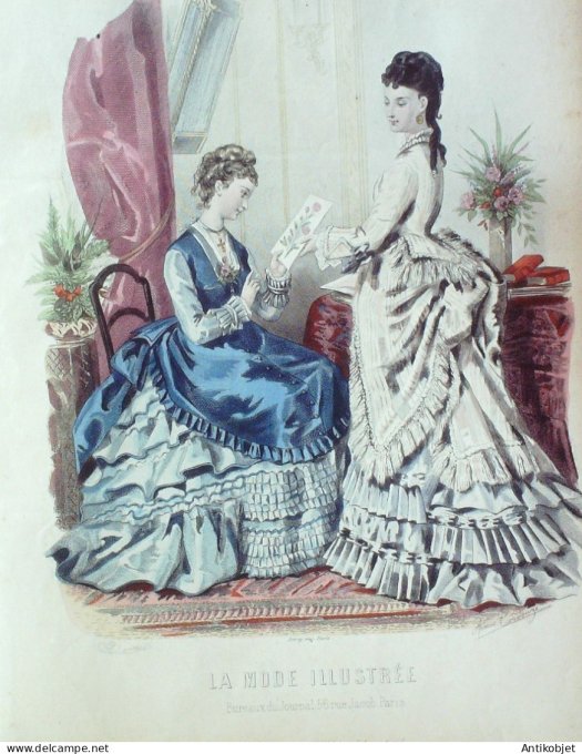 Gravure Mode illustree 1874 # 36 (Old Fashion plate)
