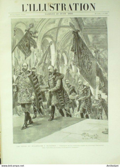 L'illustration 1896 n°2782 La Réunion St-Louis Perse Shah Mollah-Reza Hongrie Budapest Fourvière (69