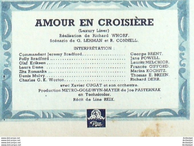 Amour en Croisière Jane Powell George Brent Lauritz Melchior