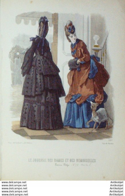 Journal des Dames Demoiselles 1871 #  990 Chien