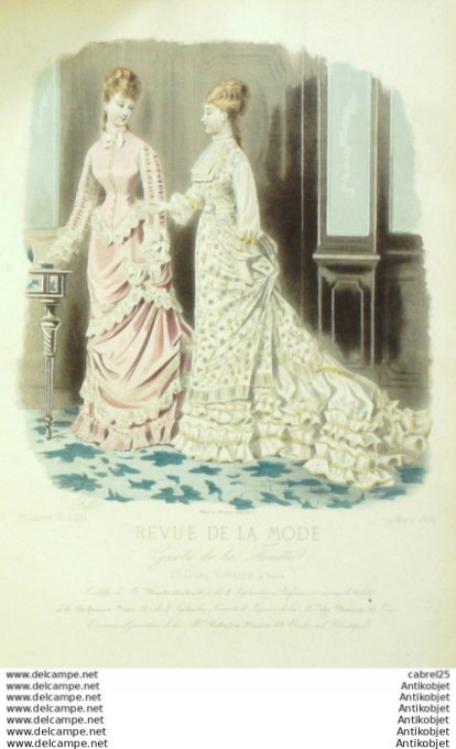 Gravure Mode La Gazette 1876 # 220 (Old Fashion plate)