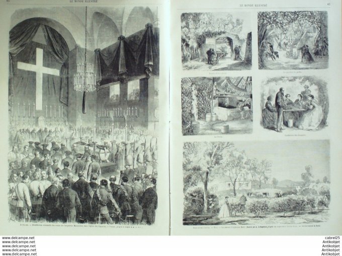 Le Monde illustré 1867 n°565 Menton Roquebrune (06) Ethiopie Harraris Jeb El Feer Jérusalem Bethleem