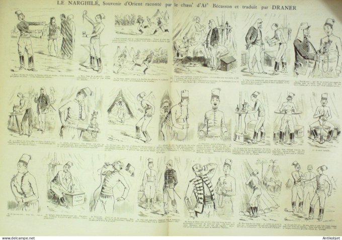 La Caricature 1885 #287 Le Narghilé Chass' d'Af Bécasson Draner Gino Loys