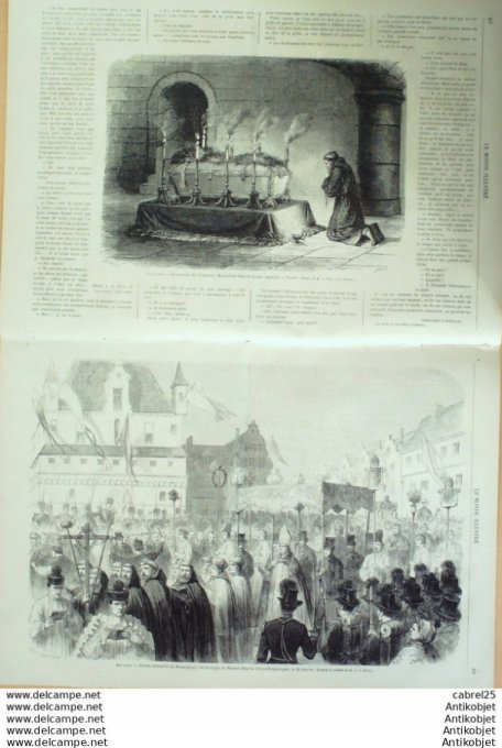 Le Monde illustré 1867 n°565 Menton Roquebrune (06) Ethiopie Harraris Jeb El Feer Jérusalem Bethleem