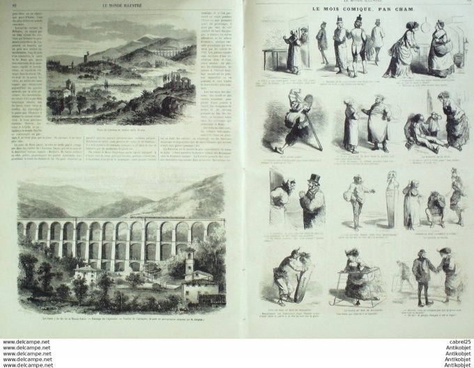 Le Monde illustré 1867 n°565 Menton Roquebrune (06) Ethiopie Harraris Jeb El Feer Jérusalem Bethleem