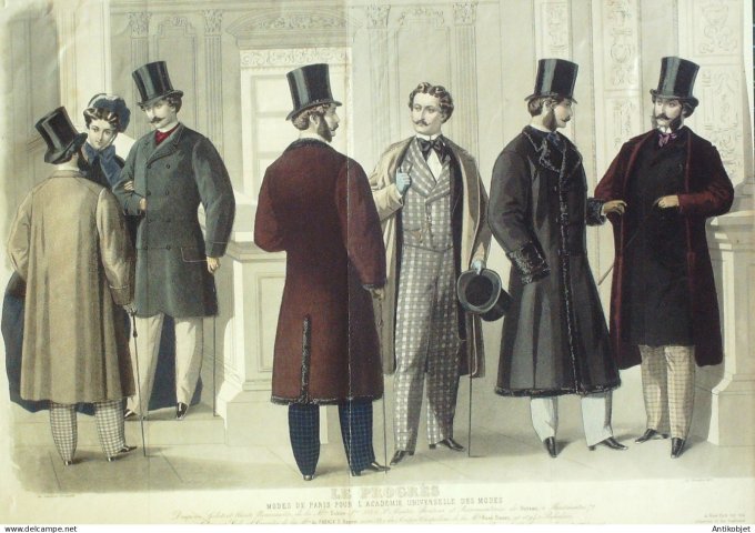 Gravure Mode Le Progres 1863-11 (Old Fashion plate) Rare