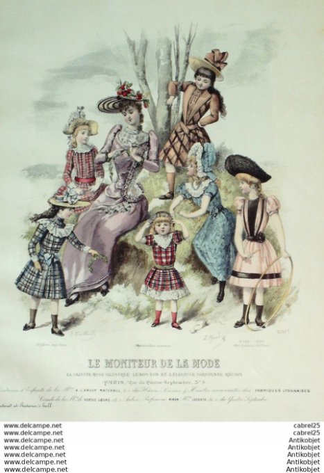 Gravure Mode Le Moniteur 1890 # 26 (Old Fashion plate)