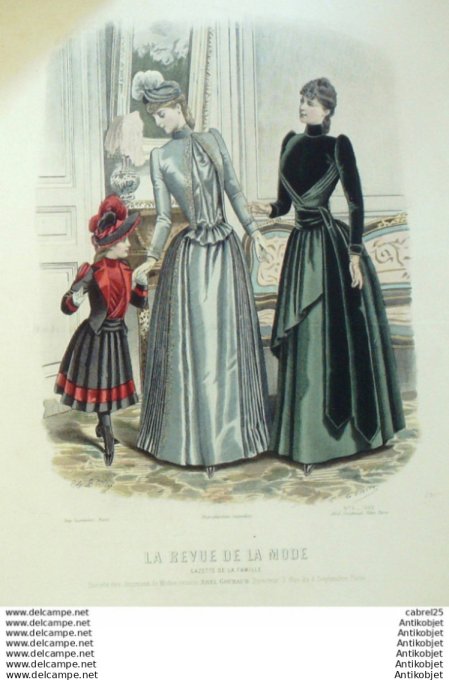 Gravure Mode La Gazette 1889 # 06 (Old Fashion plate)